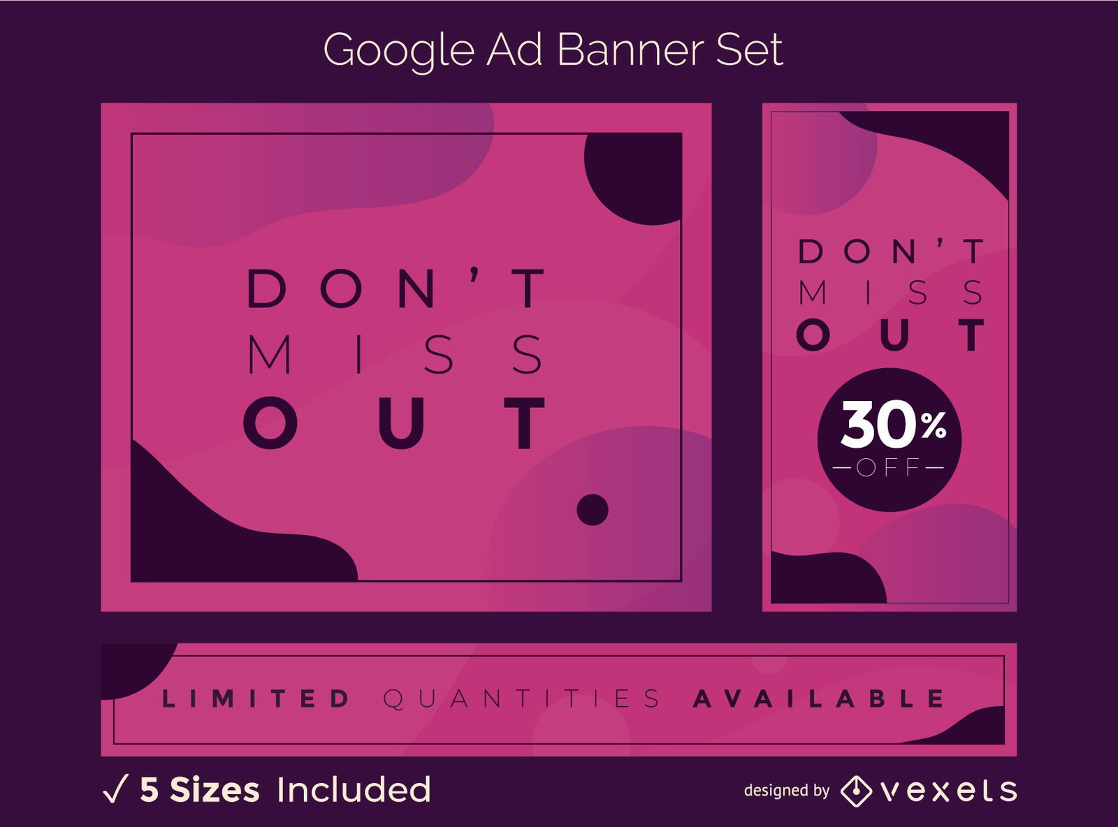 Creative Abstract Google Ads Banner Set Vector Download