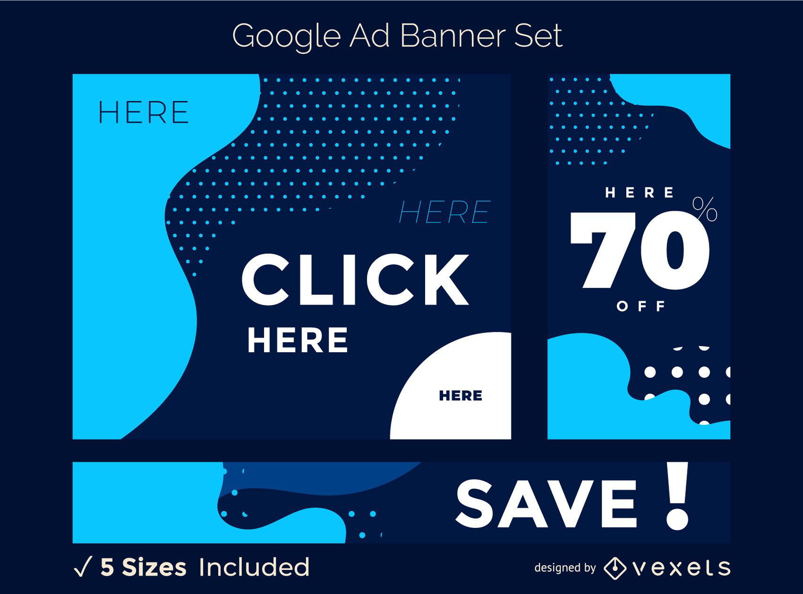 Conjunto de banners editáveis do Google Ads