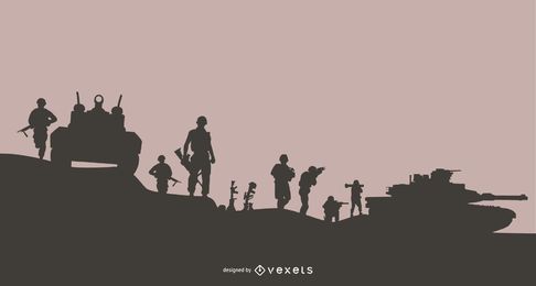 Military Mission Silhouette Background Military Mission Silhouette Background