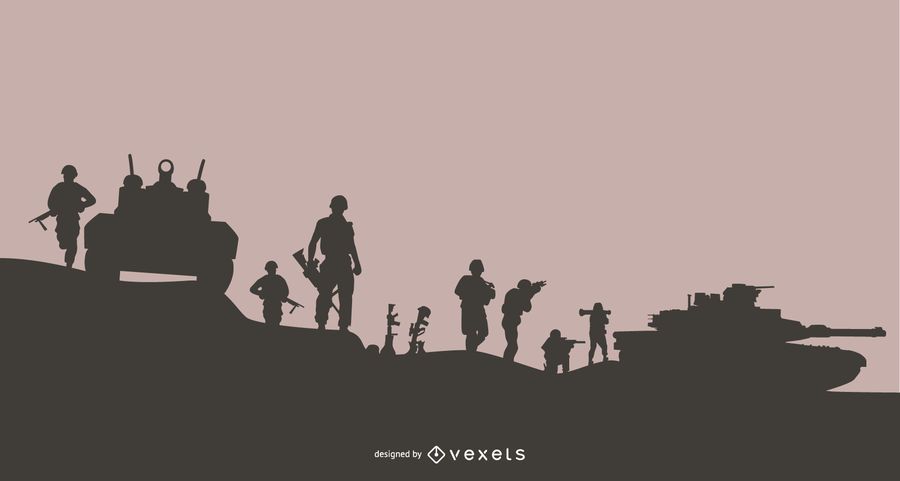 Fondo de silueta de misión militar Fondo de silueta de misión militar
