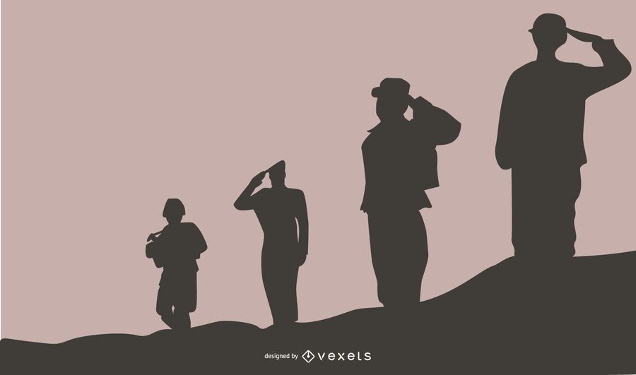Fondo de silueta de personas militares Fondo de silueta de personas militares