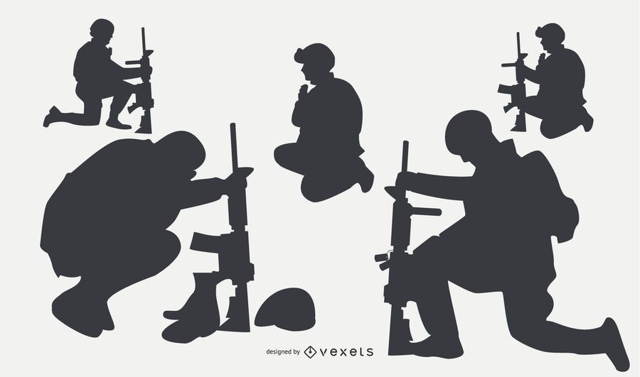 Siluetas de personas militares Siluetas de personas militares