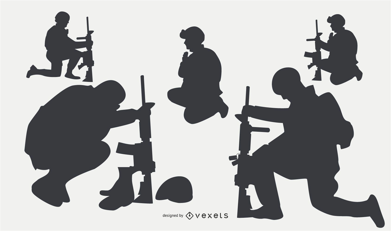 Military people silhouettes