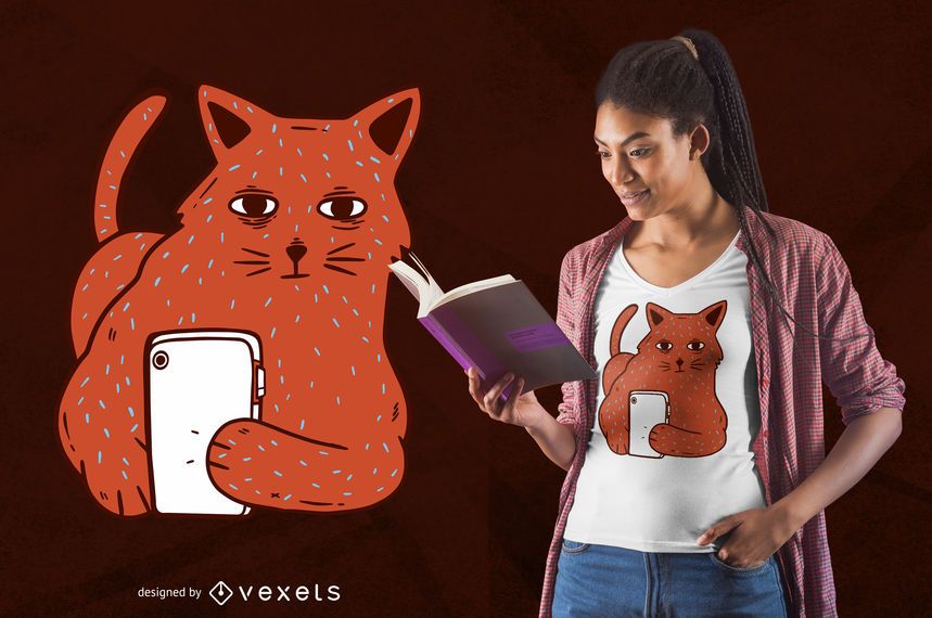Katzen-Selfie-T-Shirt Entwurf Katzen-Selfie-T-Shirt Entwurf