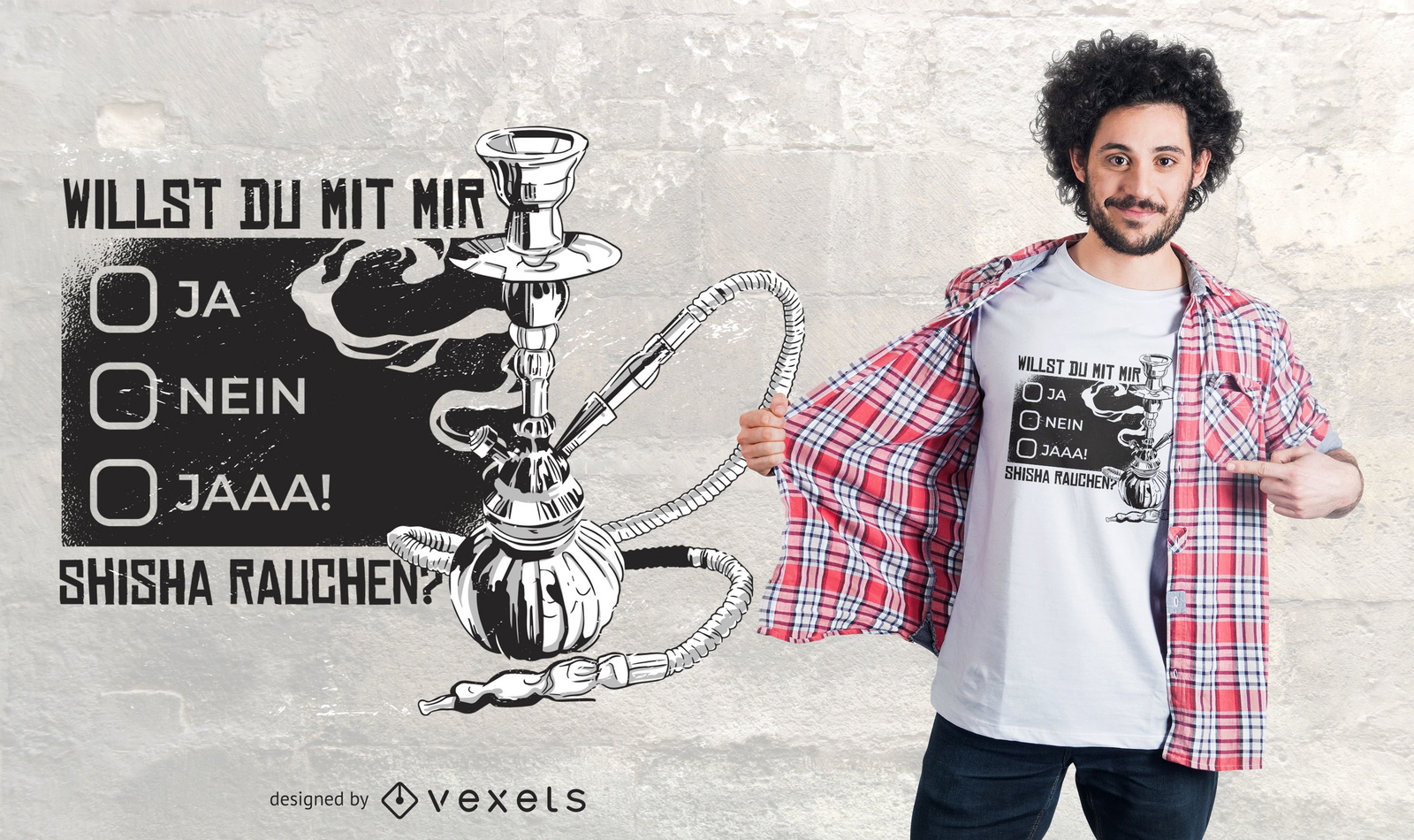 Shisha Deutsch Zitat T-Shirt Design