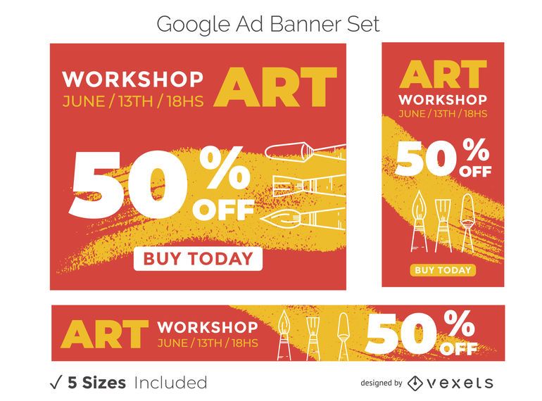 Kunst-Workshop-Werbebanner festgelegt Kunst-Workshop-Werbebanner festgelegt