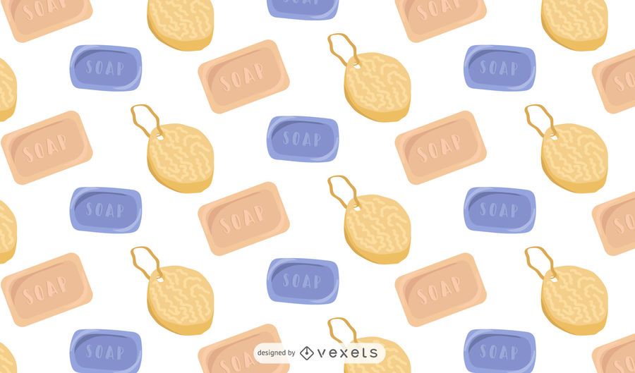 Soaps and sponges pattern design Soaps and sponges pattern design