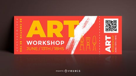 Boleto editable del taller de arte Boleto editable del taller de arte