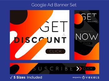 Abstract discount ad banner set Abstract discount ad banner set