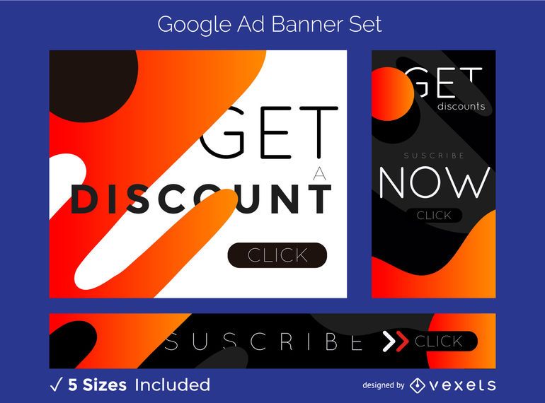 Abstract discount ad banner set Abstract discount ad banner set