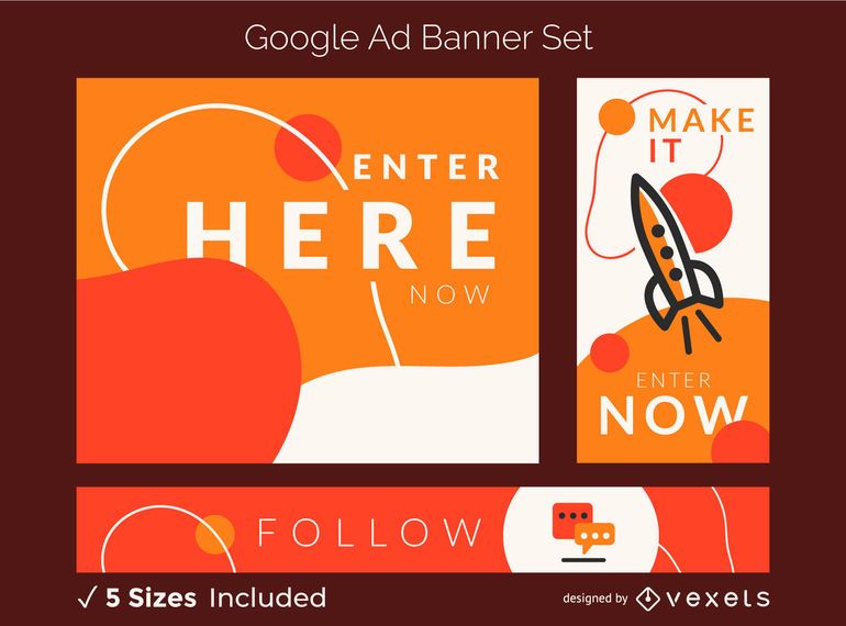 Creative flow ad banner set Creative flow ad banner set