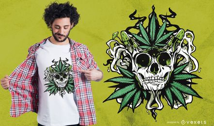 Weed skull t-shirt design Weed skull t-shirt design