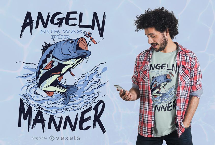 Diseño de camiseta de cita alemana de pesca Diseño de camiseta de cita alemana de pesca