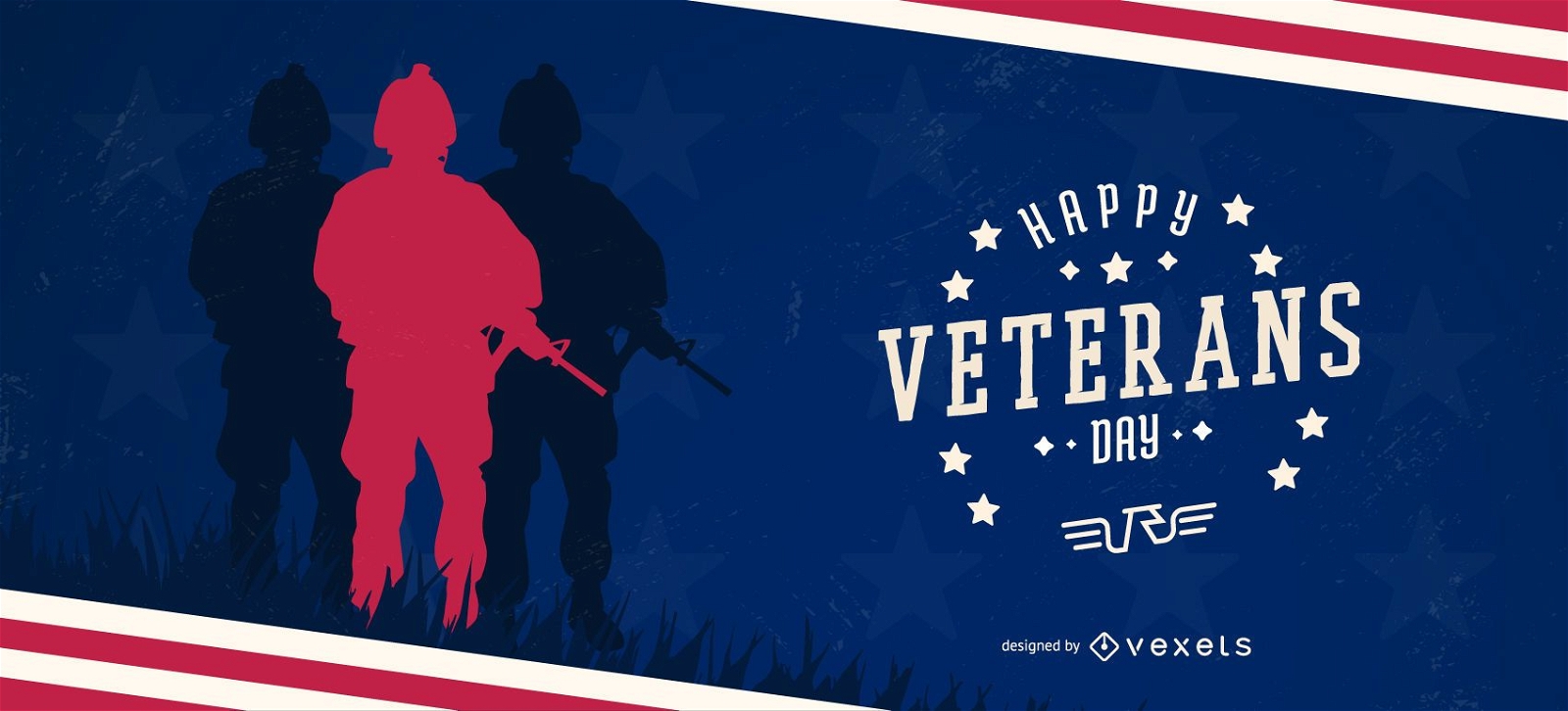 Happy veterans day slider template