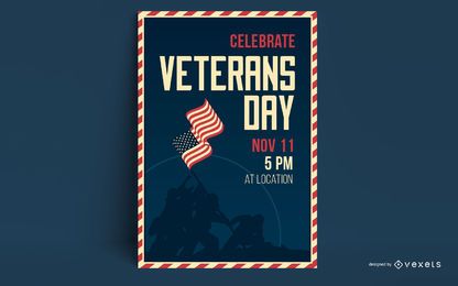 Plantilla de póster del día de los veteranos