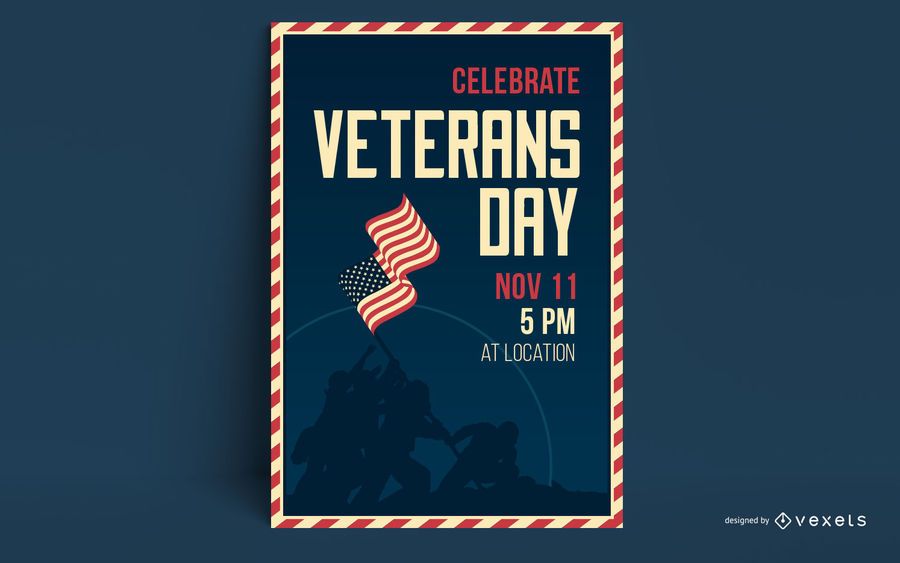 Veterans Day Poster Template Vector Download