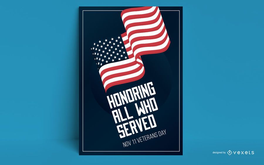 Diseño del cartel de la bandera del día de los veteranos Diseño del cartel de la bandera del día de los veteranos