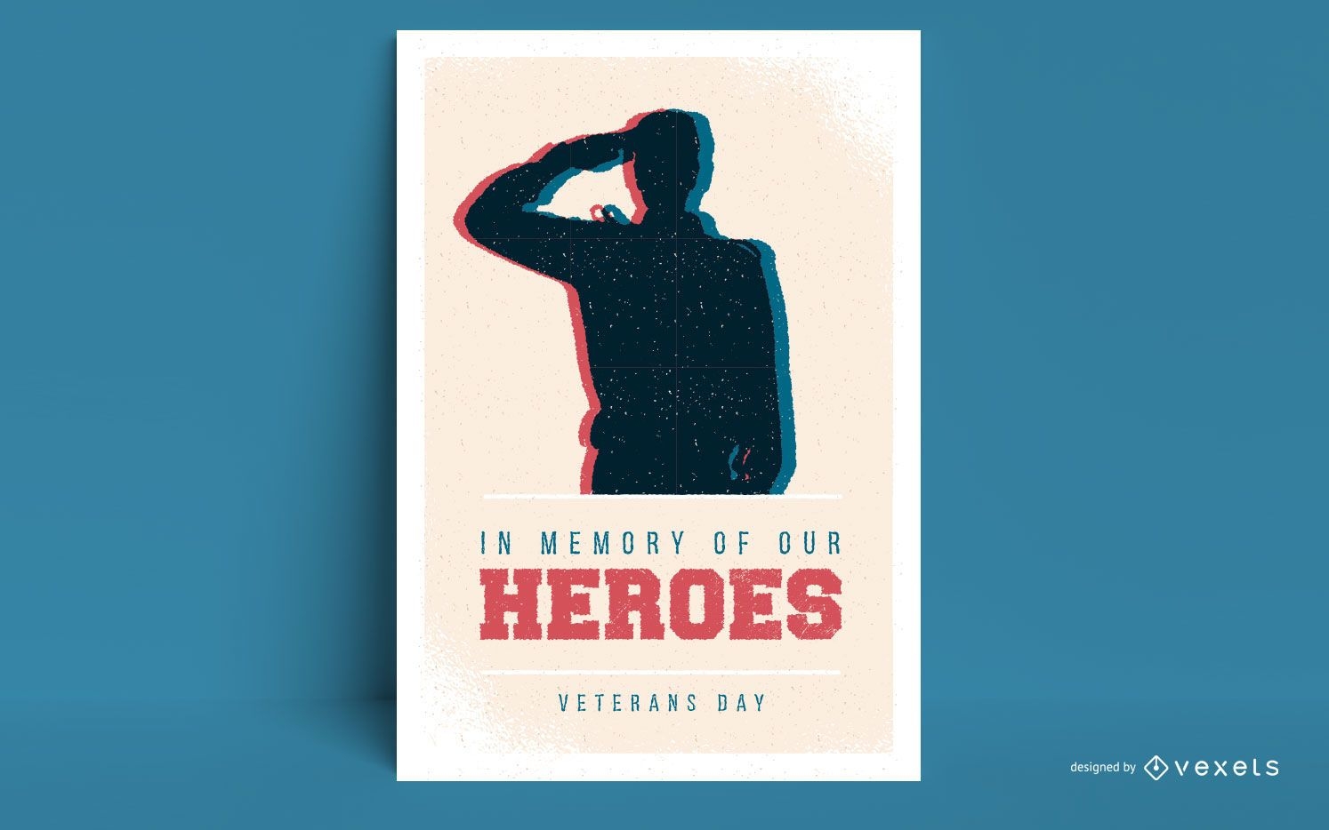 Veterans day heroes poster template