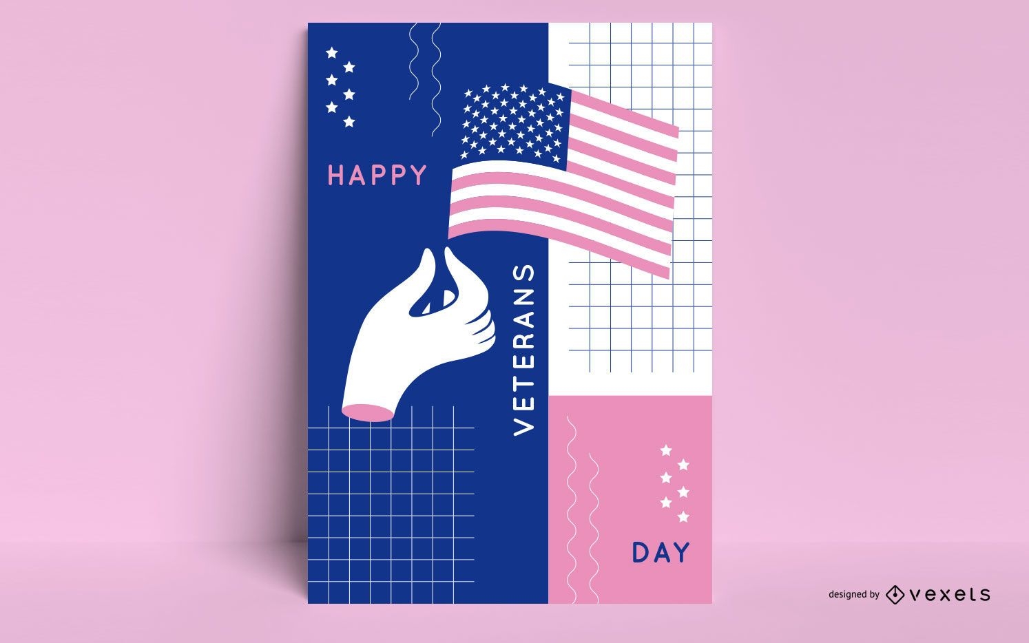 Veterans day abstract poster template