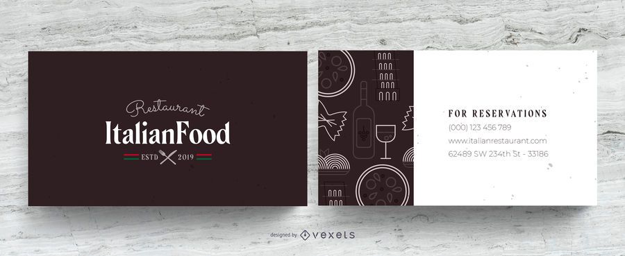 Italian restaurant business card Italian restaurant business card