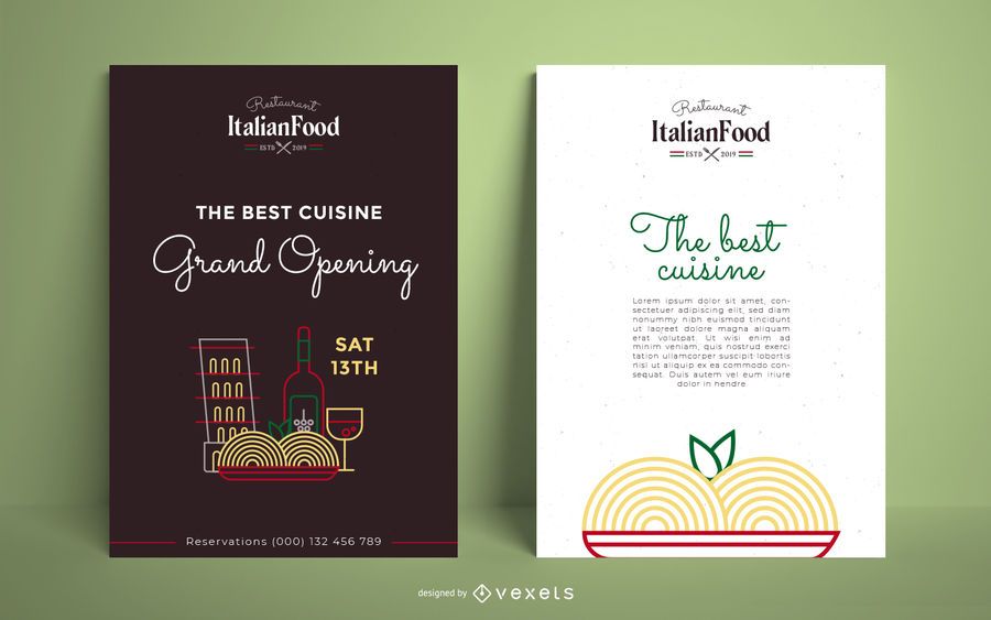 Italian restaurant poster template Italian restaurant poster template
