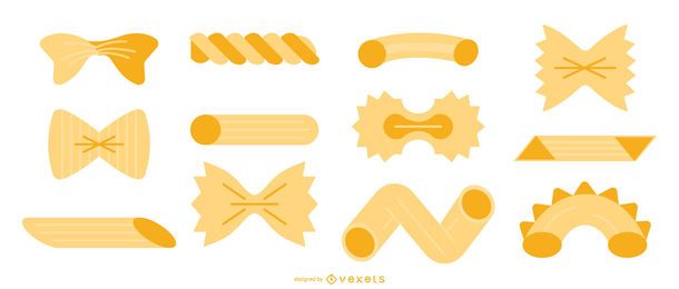 Conjunto de vector plano de pasta