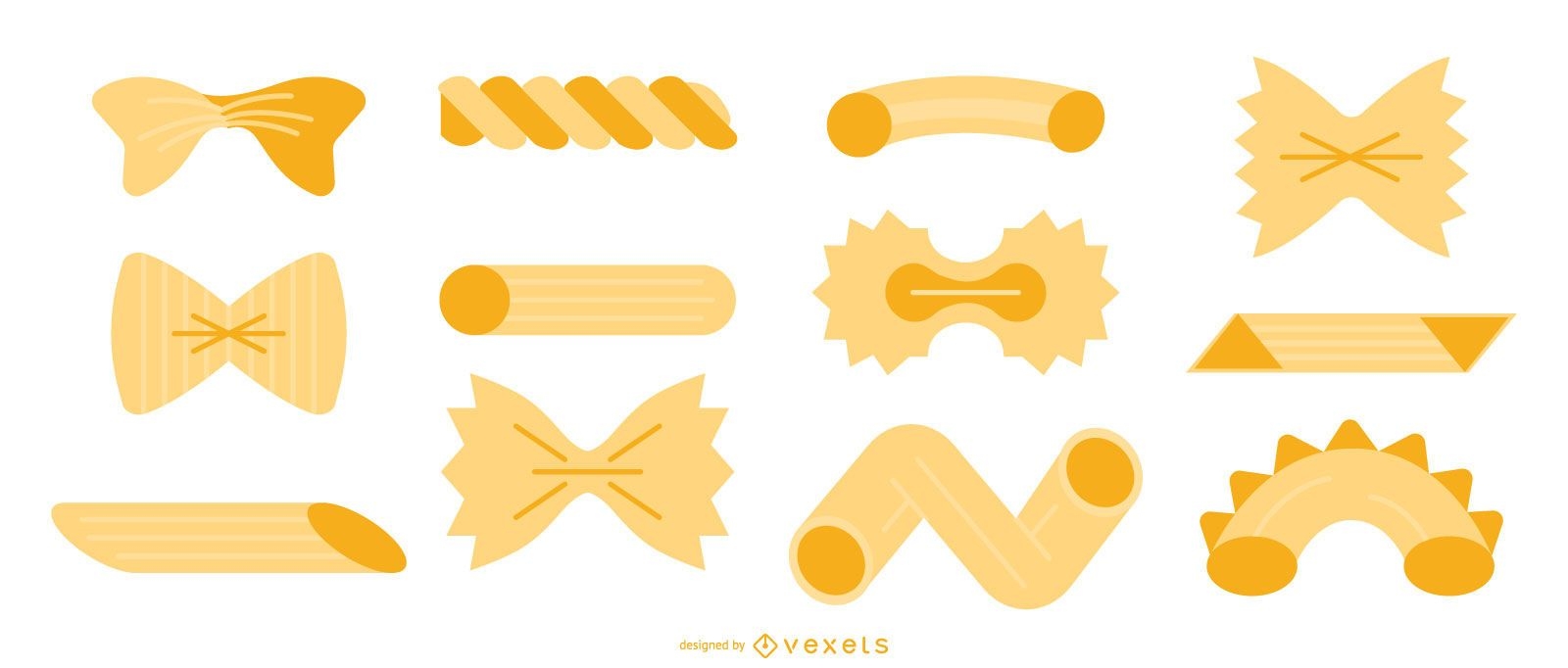 Pasta flat vector set