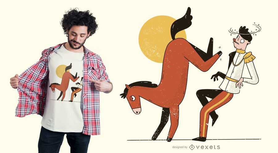Horse kicking prince t-shirt design Horse kicking prince t-shirt design