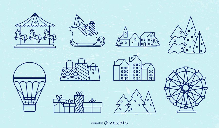 Paquete de trazos de elementos de invierno Paquete de trazos de elementos de invierno