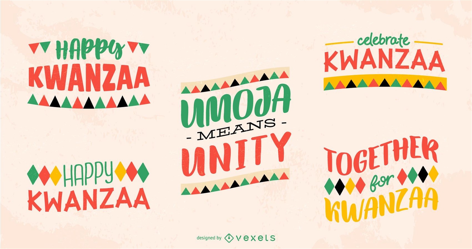 Kwanzaa lettering pack