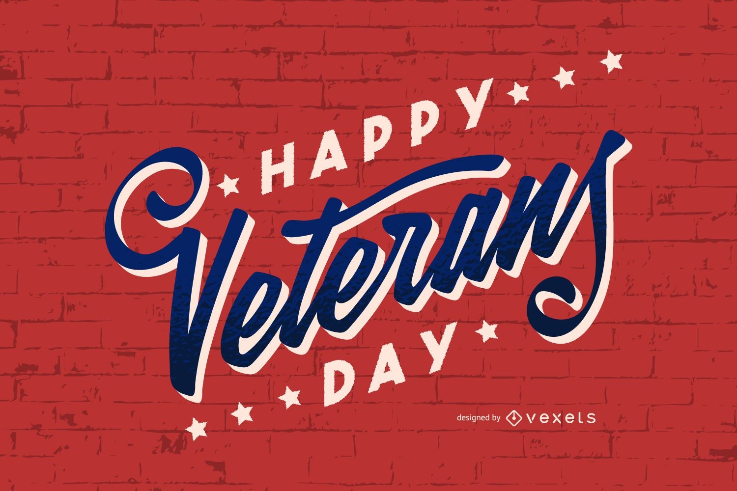 Veterans day lettering design