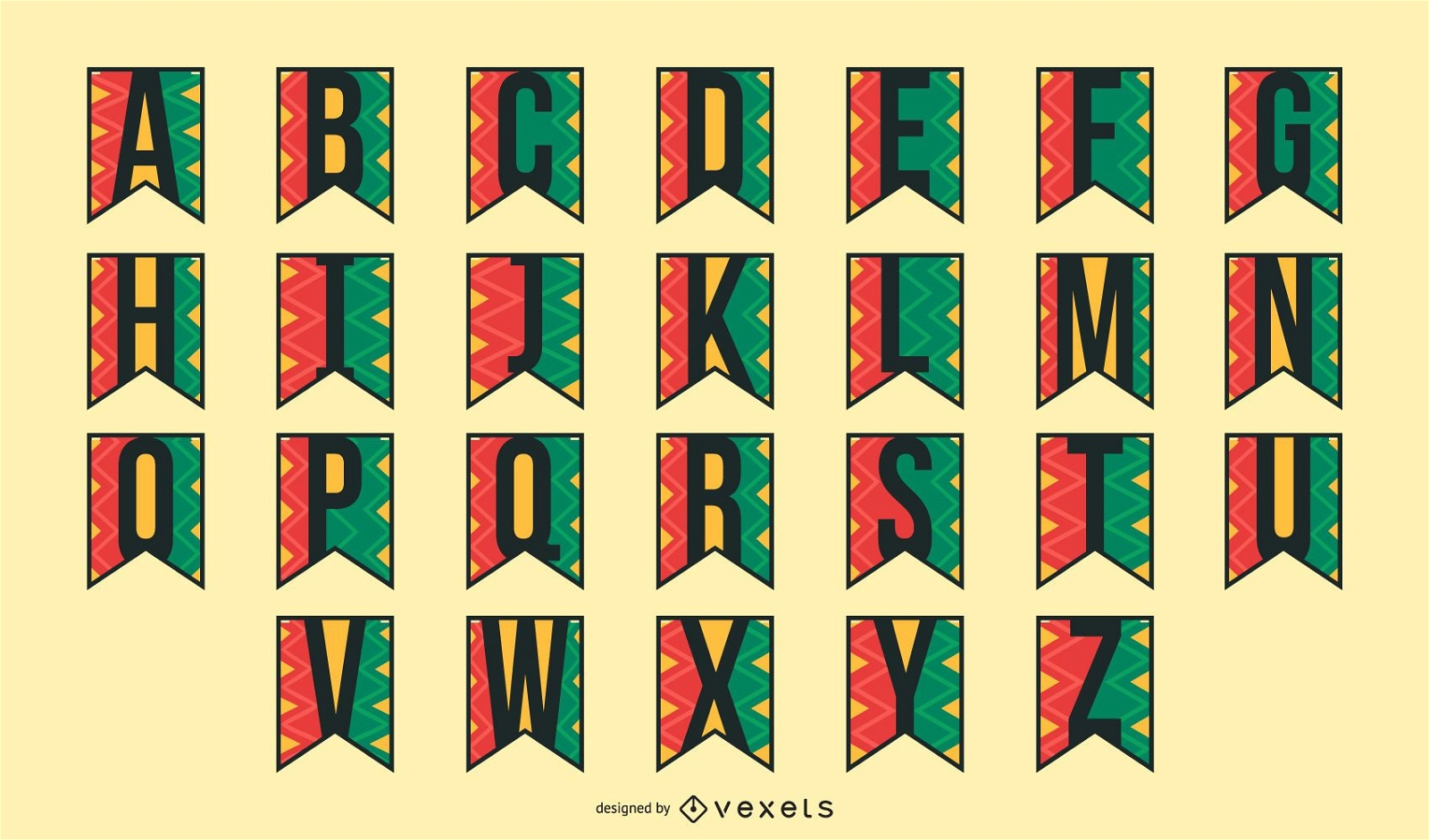 Conjunto de alfabeto de guirlanda Kwanzaa