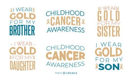 Conjunto de citas de concienciación sobre el cáncer infantil