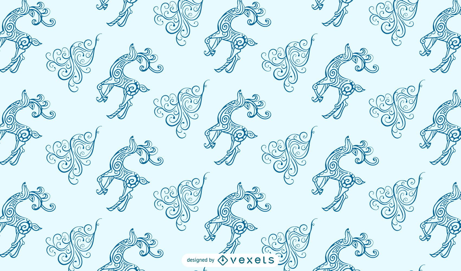Desenho ornamental de padrão de rena