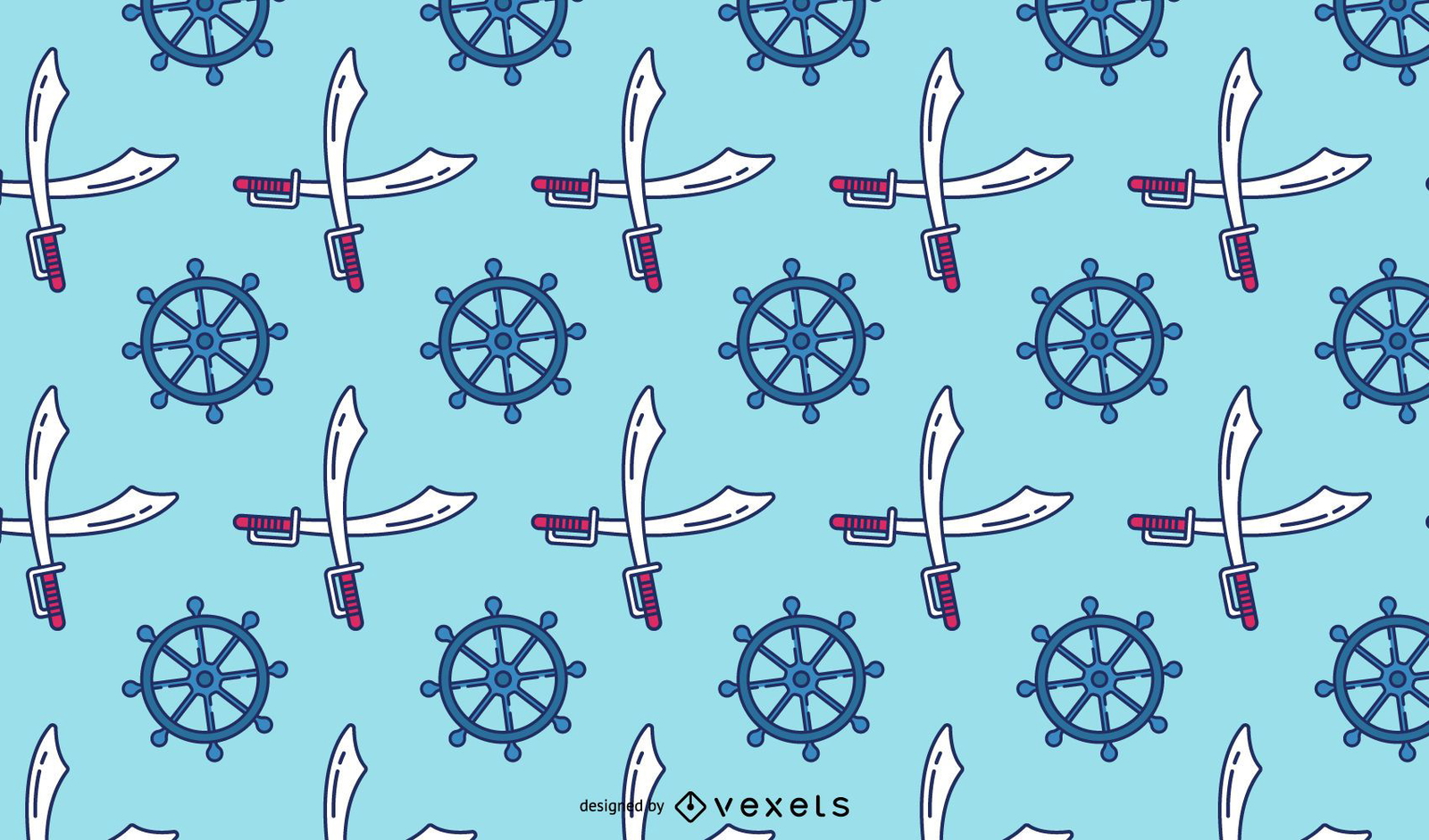 pirate-elements-pattern-design-vector-download