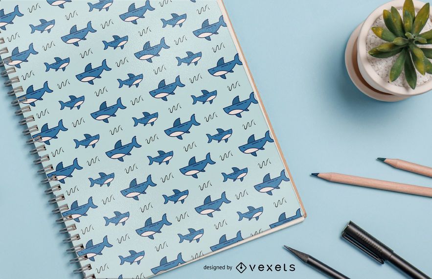 Shark Cartoon Pattern Design Shark Cartoon Pattern Design