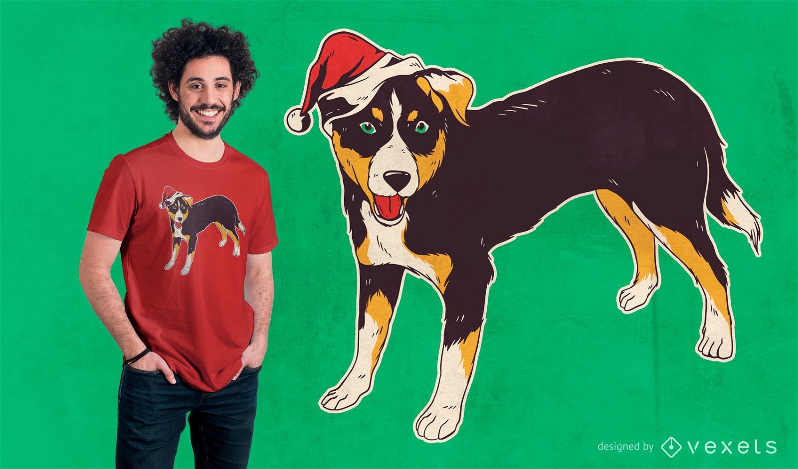 Diseño de camiseta navideña de perro Appenzeller