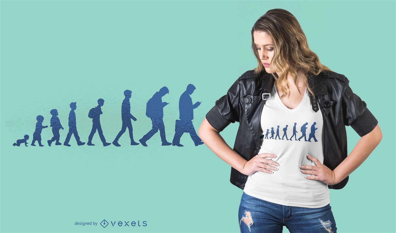 T-Shirt-Design der menschlichen Evolution