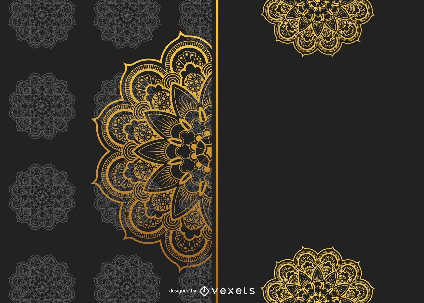Goldenes Mandala-Hintergrunddesign