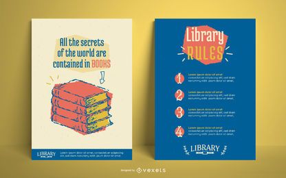 Bibliotheksplakat Bearbeitbares Design