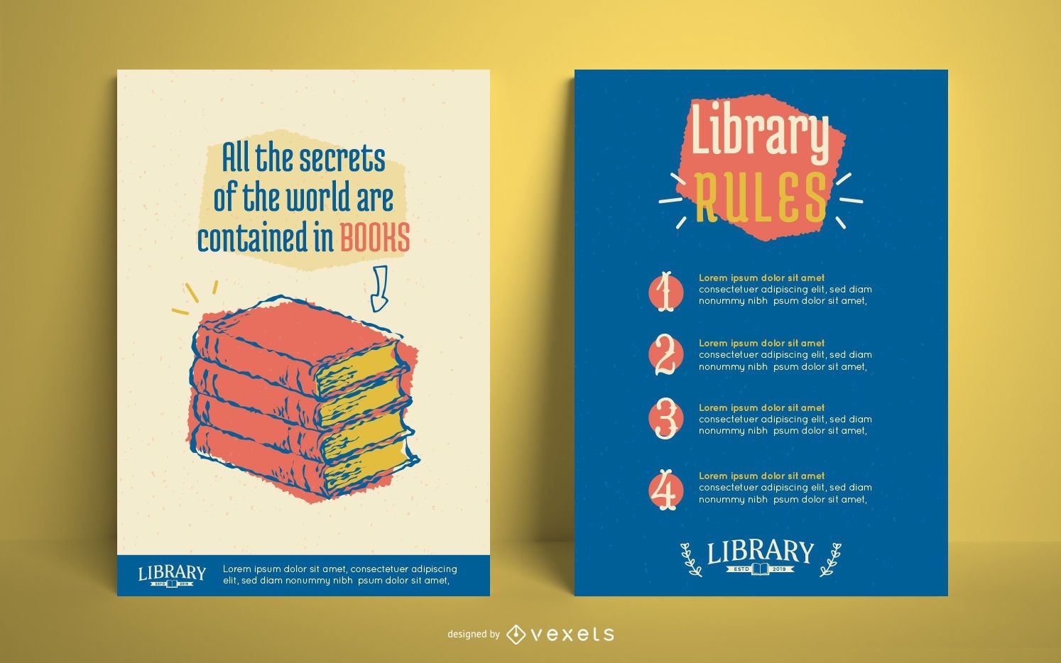 Library Poster Editable Design