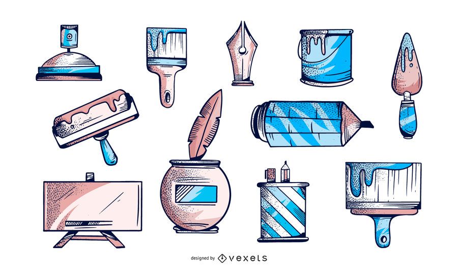 Colección de elementos ilustrados del artista Colección de elementos ilustrados del artista