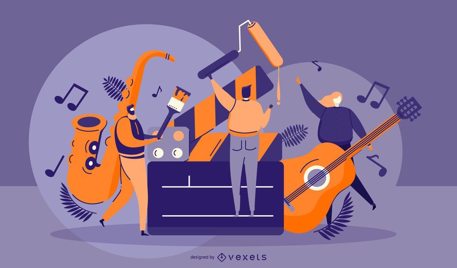 Ilustración gráfica de personas artísticas Ilustración gráfica de personas artísticas