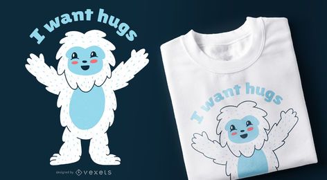 Design de camisetas Sasquatch Hugs