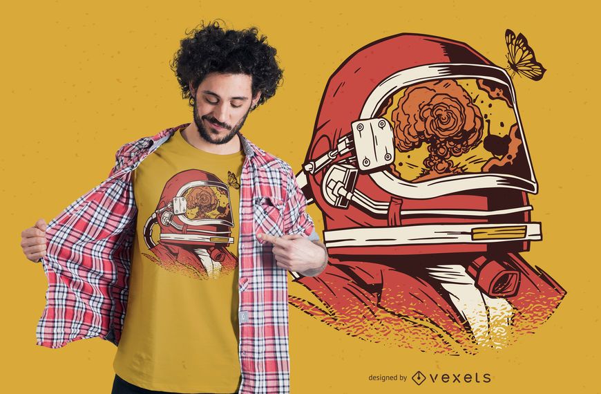 Astronaut Helmet Reflection T-shirt Design Astronaut Helmet Reflection T-shirt Design