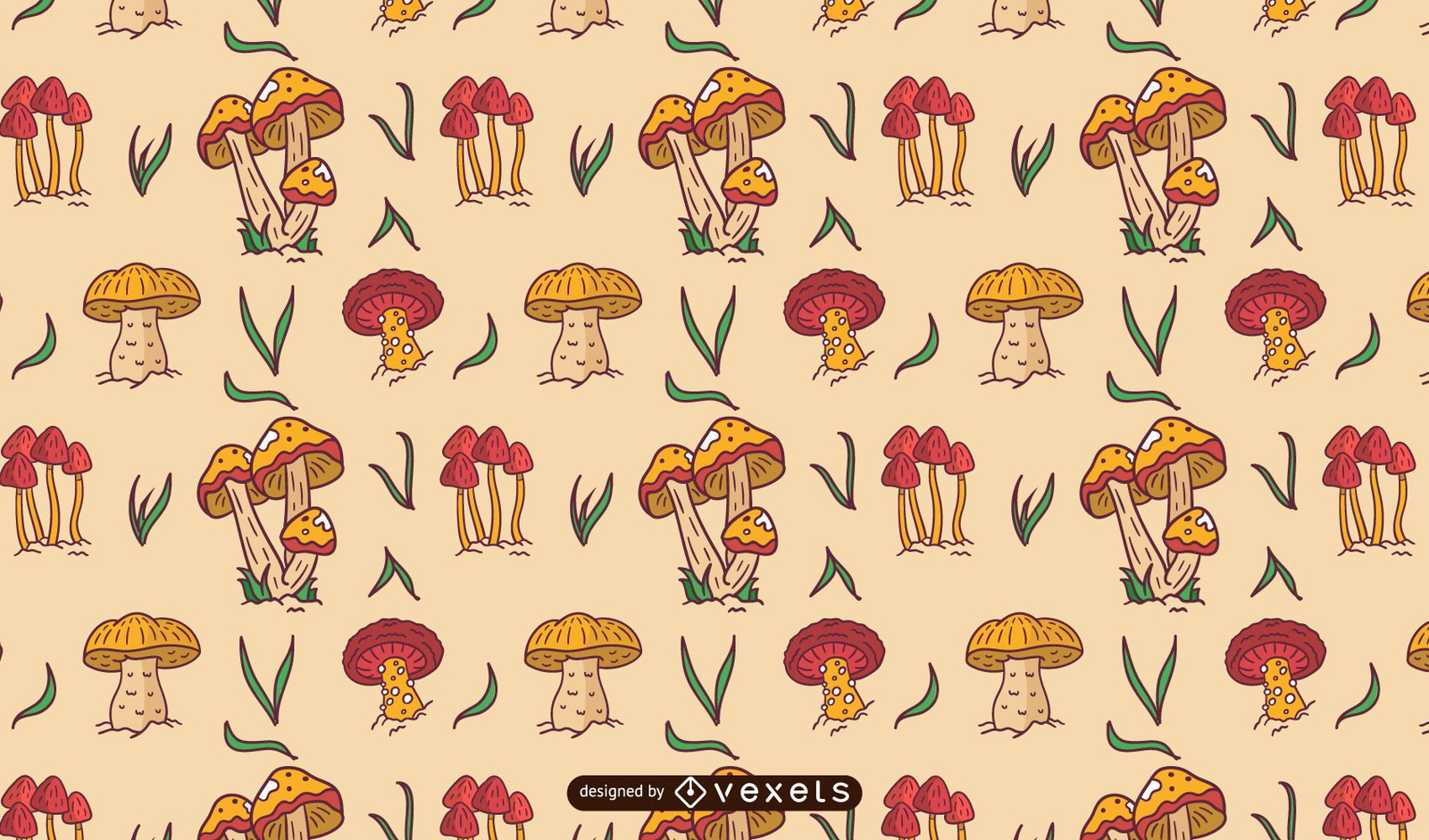 Mushrooms pattern design