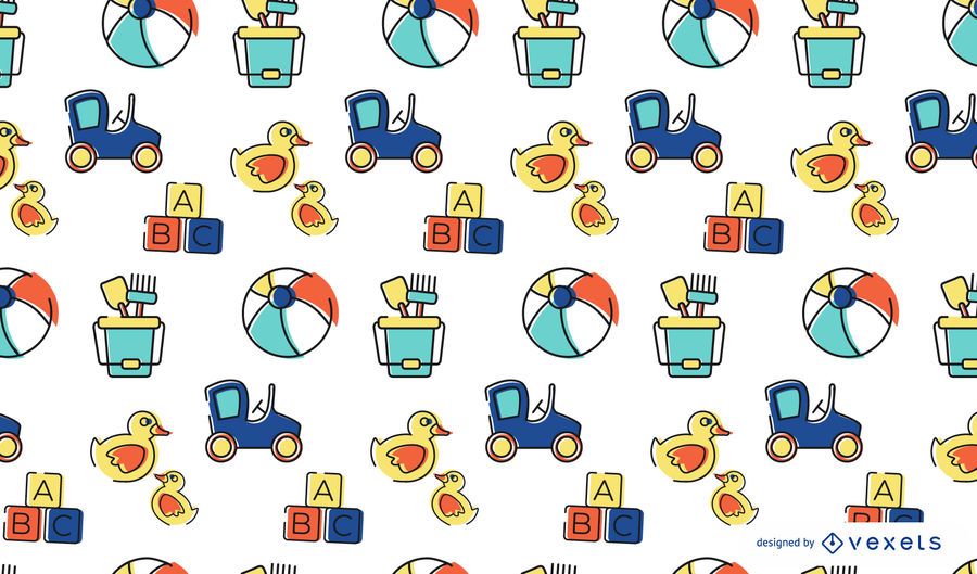 Colorful stroke toys pattern design Colorful stroke toys pattern design