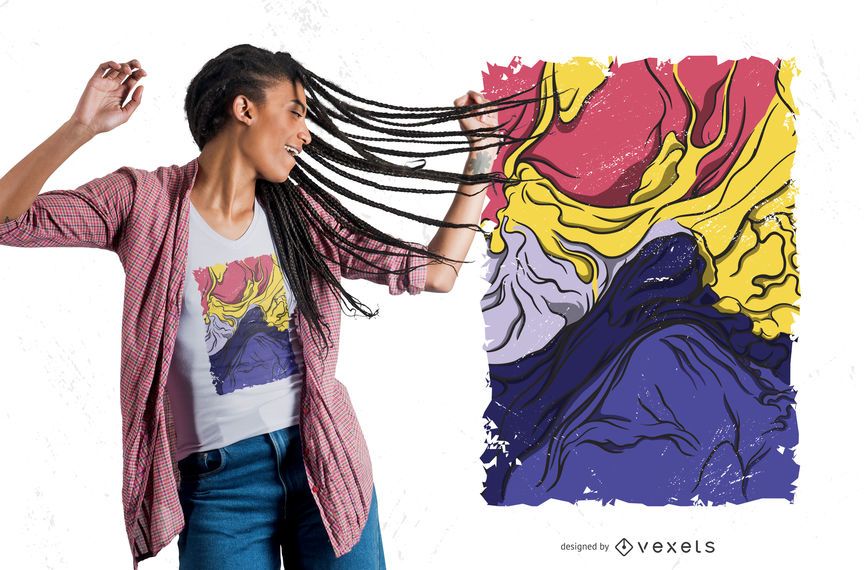 Abstract Painting Mountain T-shirt Design Abstract Painting Mountain T-shirt Design