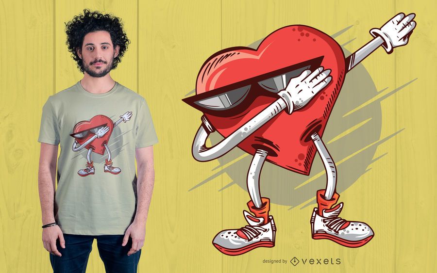 Betupfen des Herz-T-Shirt Entwurfs Betupfen des Herz-T-Shirt Entwurfs