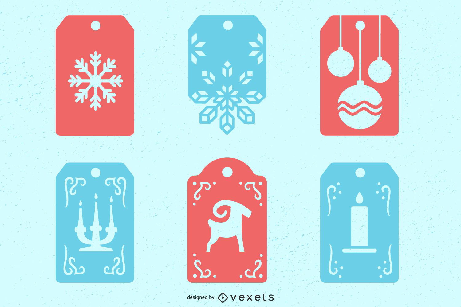 Christmas winter tags set